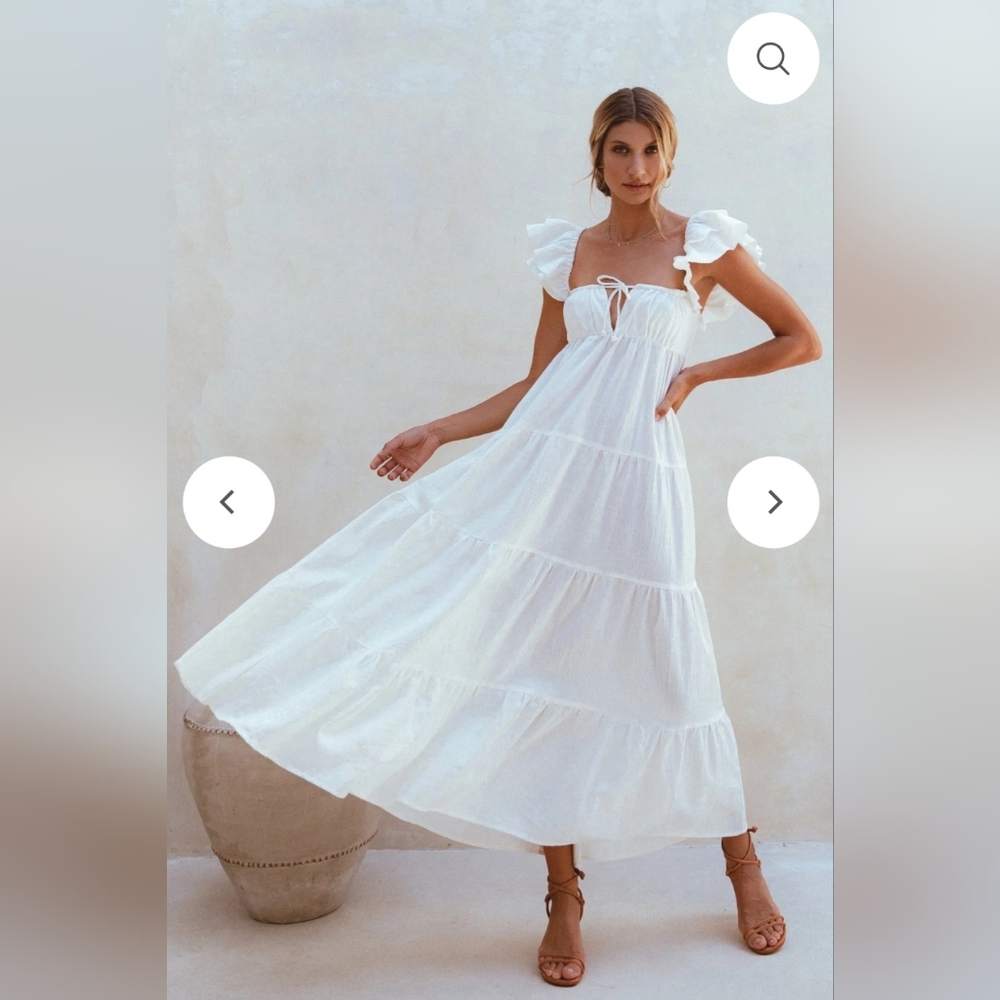 NWT ELF Nymph Linen White Maxi Dress